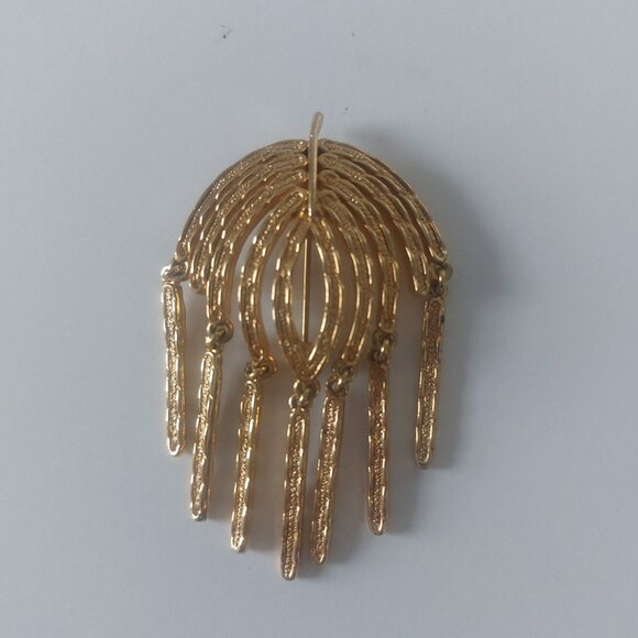 Sarah Coventry Brooch Vintage Mid Century Modern Gold Tone Articulated Sunburst - Picture 13 of 14